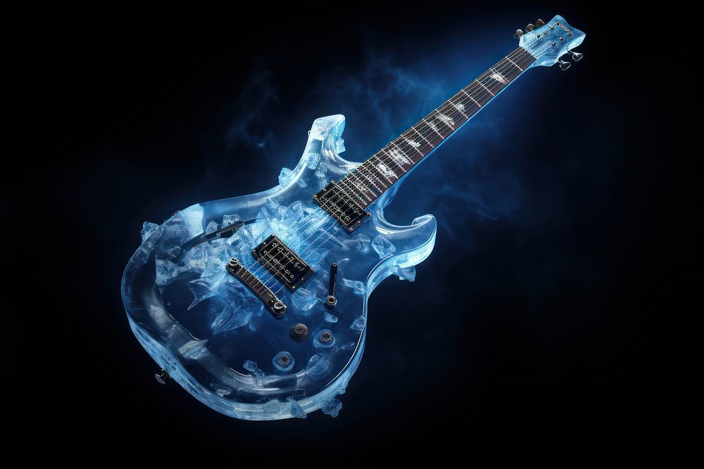 Guitar guitar blue performance. AI generated Image by rawpixel.