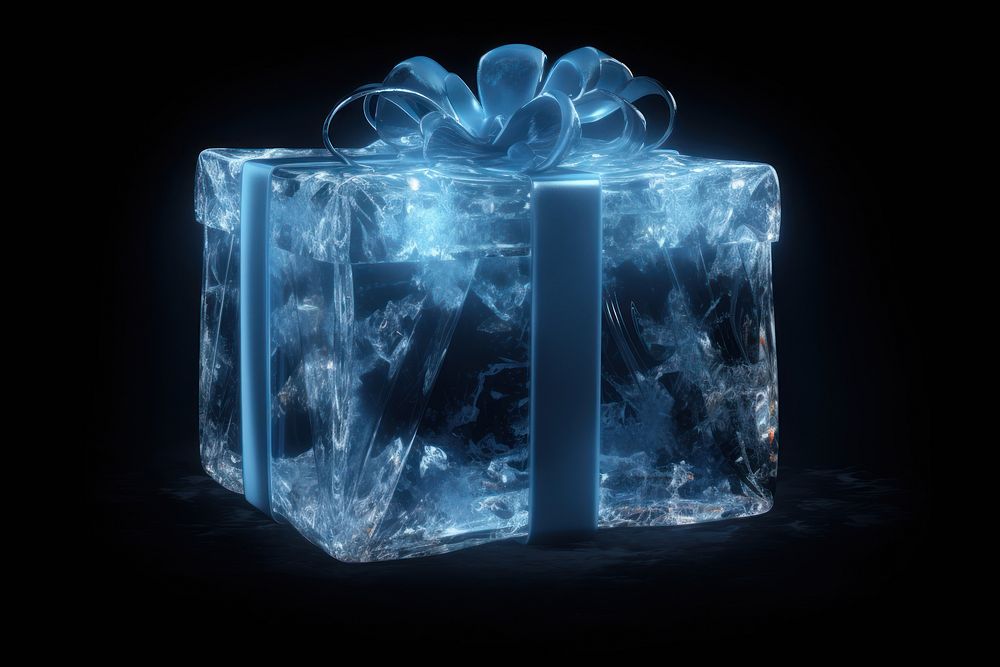 Gift box gift ice crystal. AI generated Image by rawpixel.