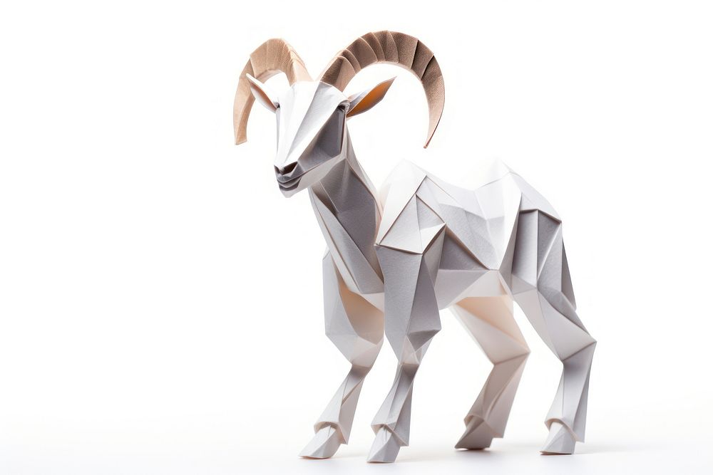 Goat origami art animal. AI generated Image by rawpixel.