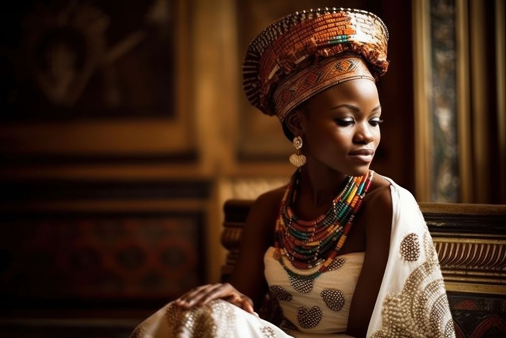 African bride necklace jewelry. AI generated Image by rawpixel.