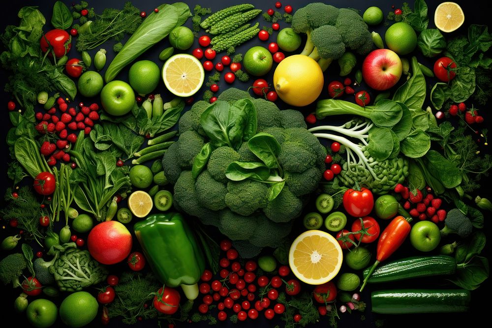 Vegetables fruit food broccoli. AI generated Image by rawpixel.