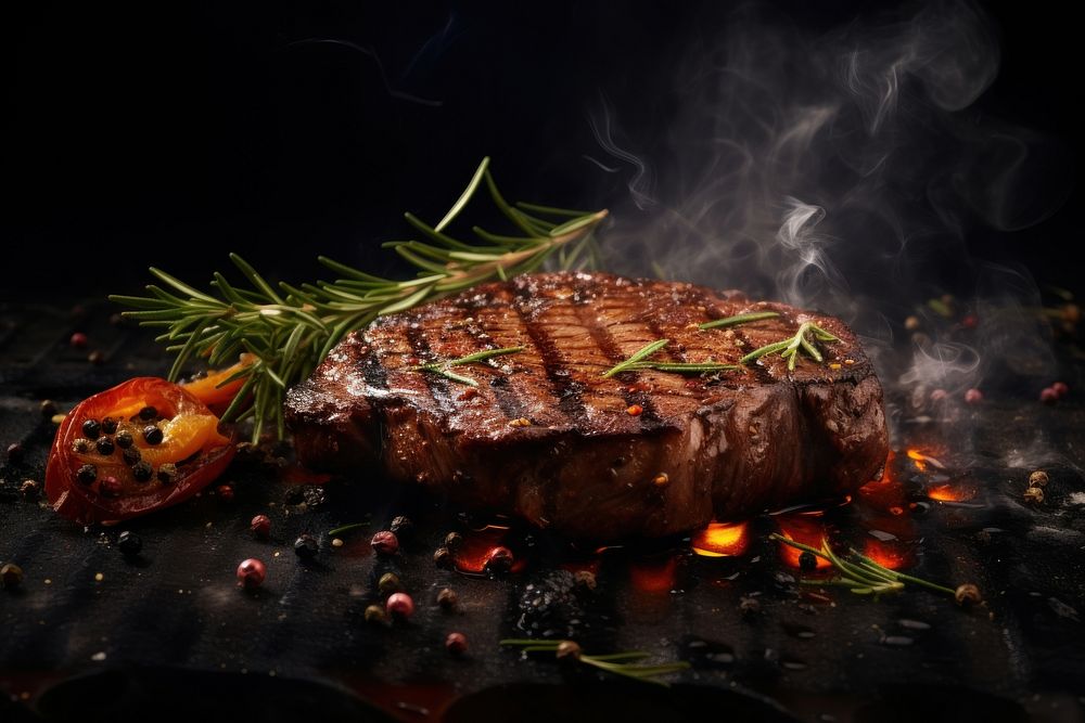 Beef steak grilled smoke meat. AI generated Image by rawpixel.