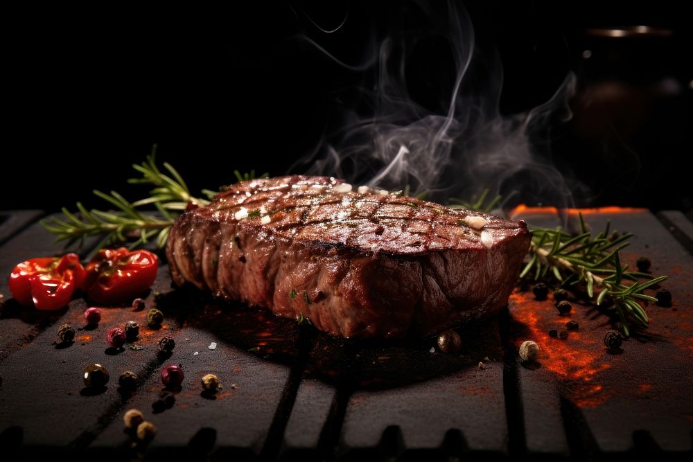 Beef steak grilled smoke meat. AI generated Image by rawpixel.