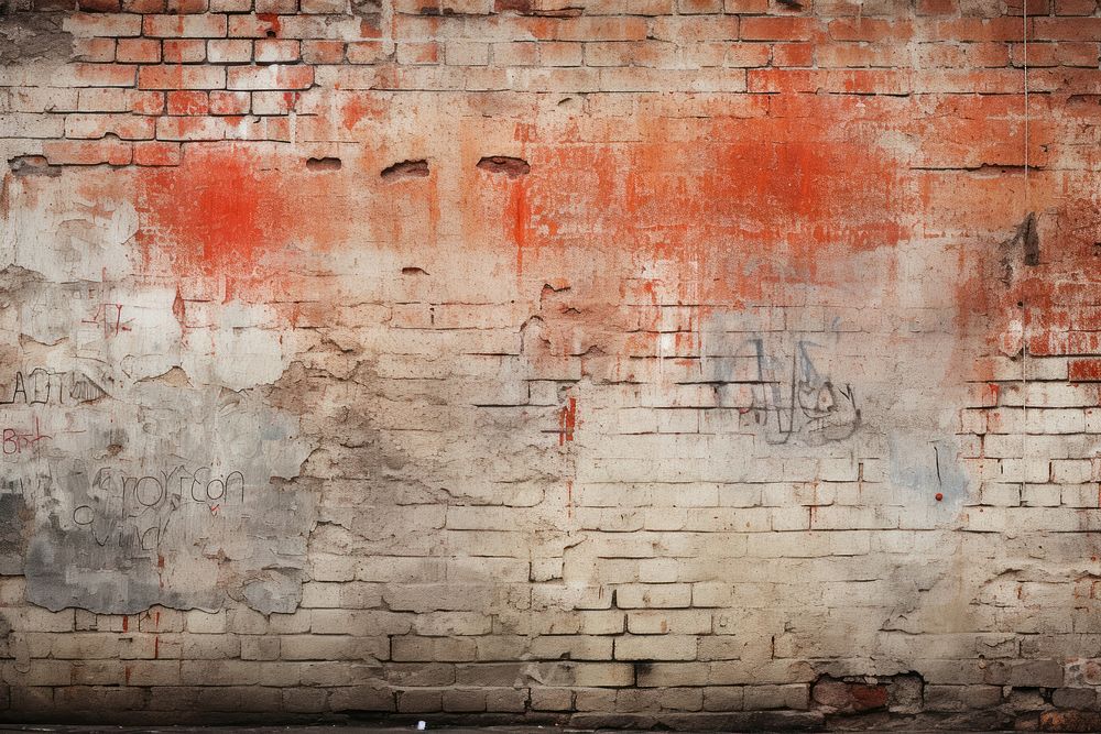 Brick wall architecture weathered graffiti. AI generated Image by rawpixel.