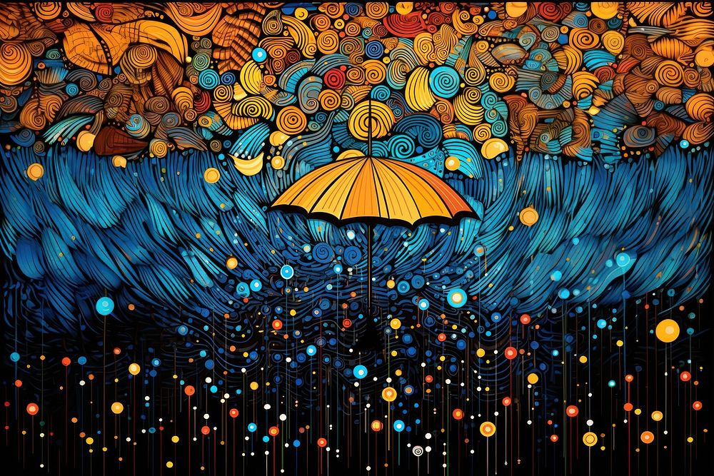 Umbrella and rain backgrounds art creativity. AI generated Image by rawpixel.