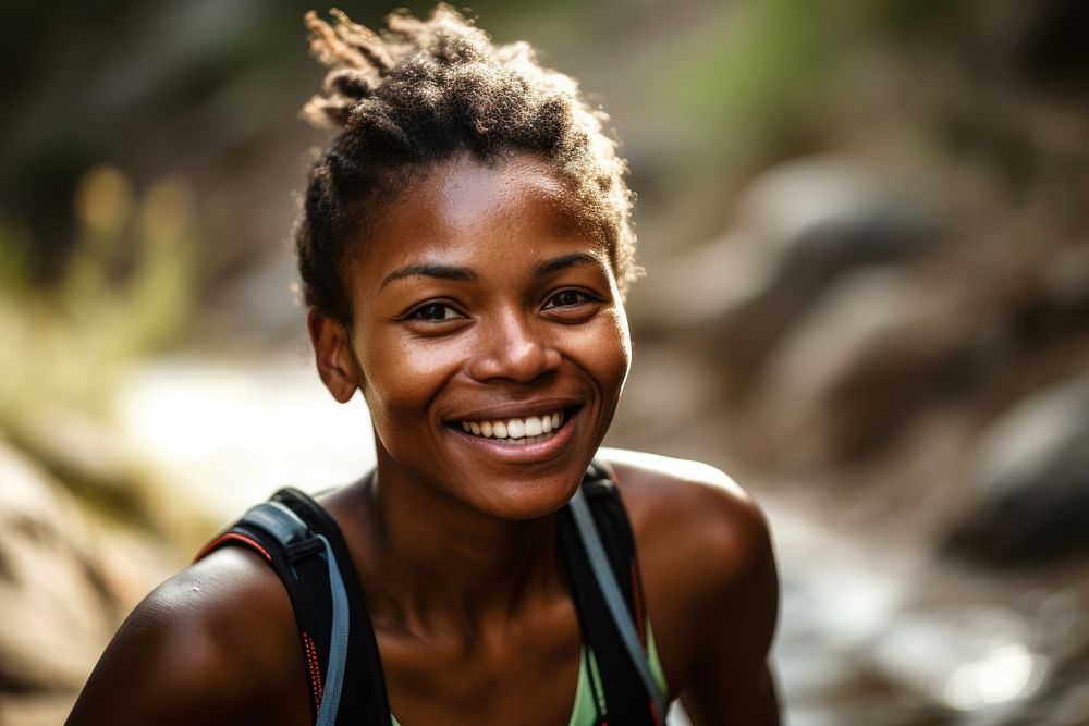 African American women smile determination exercising. AI generated Image by rawpixel.