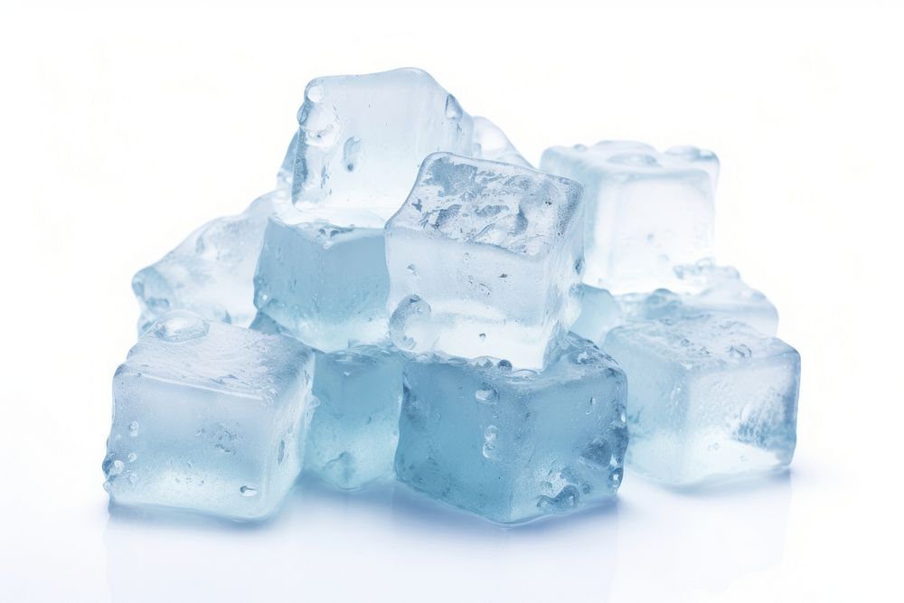 Ice cubes crystal mineral white background. AI generated Image by rawpixel.