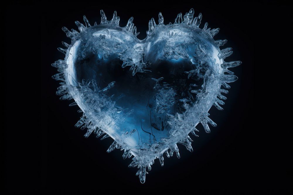 Heart ice crystal frozen. AI generated Image by rawpixel.
