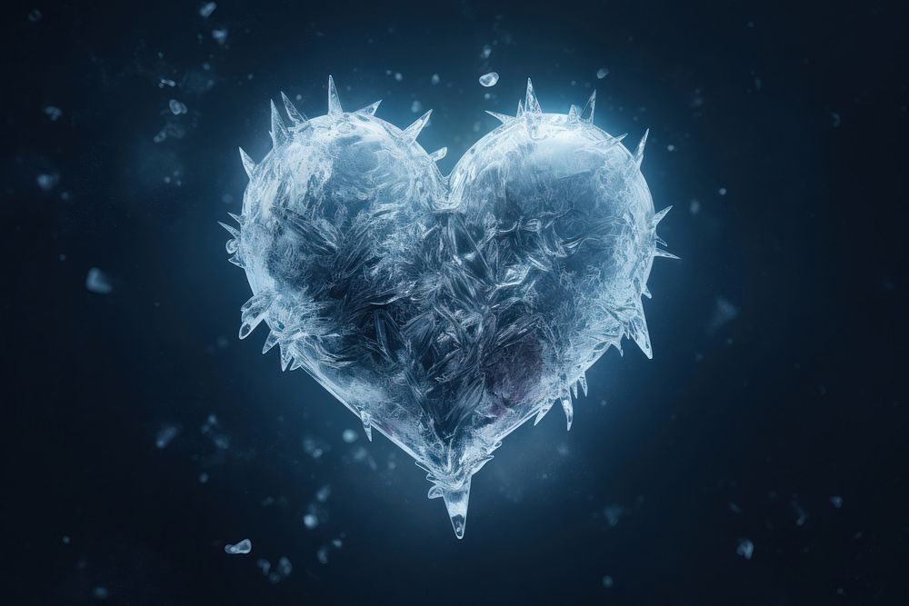 Heart heart blue ice. AI generated Image by rawpixel.