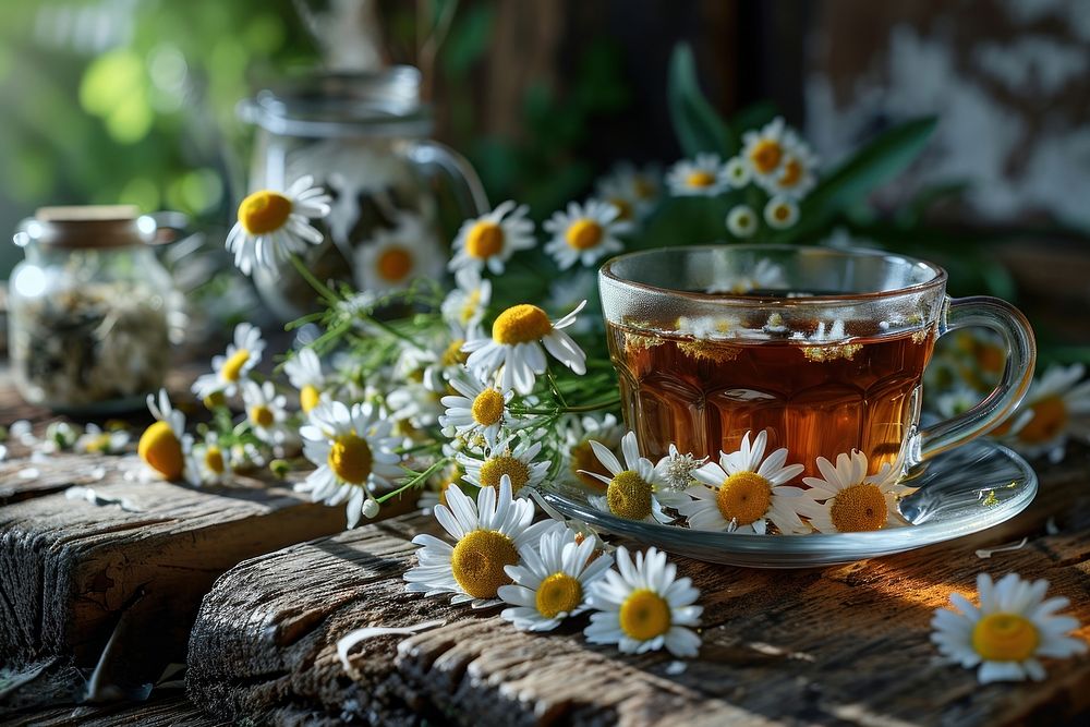 Daisies flower herbs cup. AI generated Image by rawpixel.