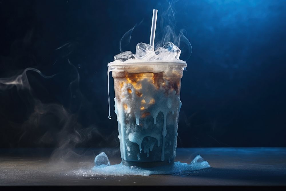 Hot coffee frozen drink ice. AI generated Image by rawpixel.