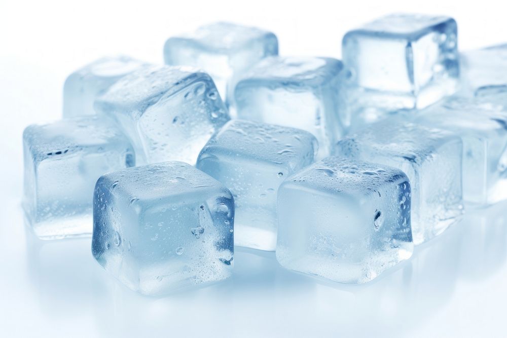 Ice cubes white background freezing crystal. AI generated Image by rawpixel.