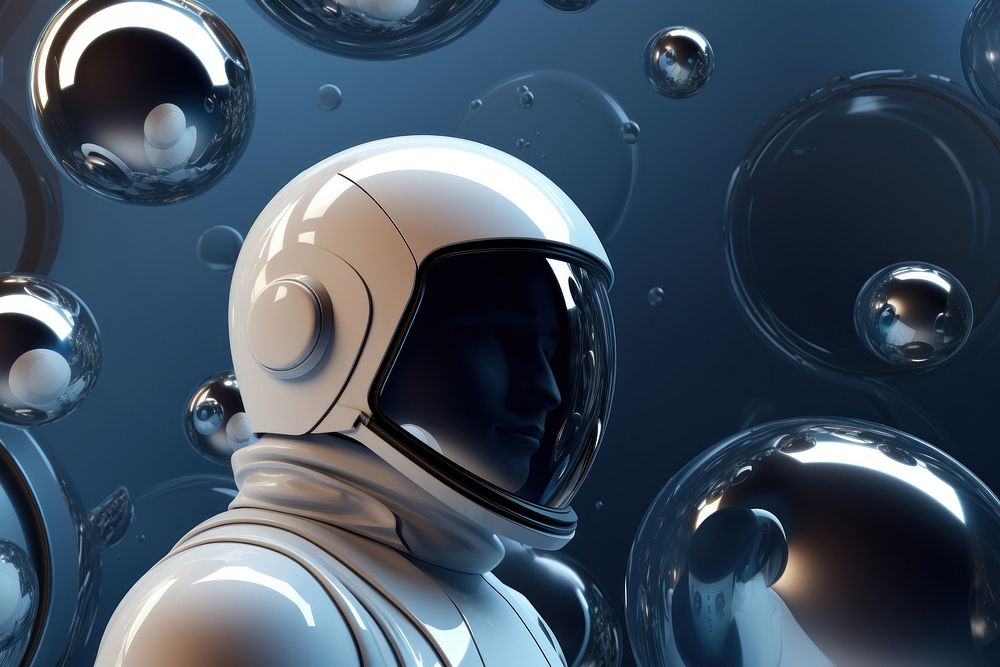 Space man helmet shape futuristic. AI generated Image by rawpixel.
