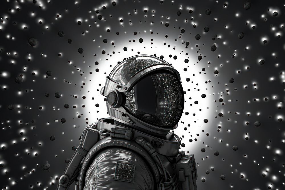 Space man futuristic protection monochrome. AI generated Image by rawpixel.