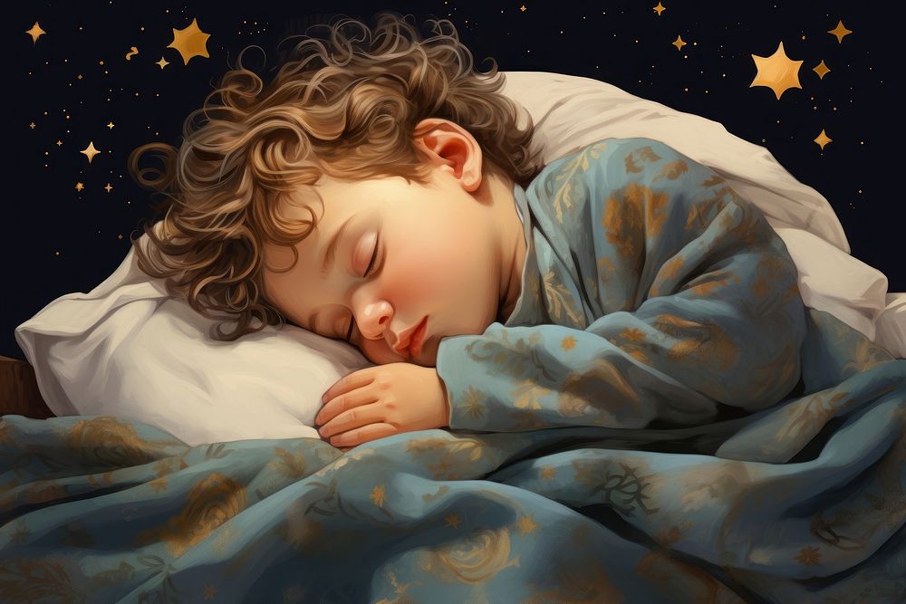 Sleeping baby sleeping portrait blanket. AI generated Image by rawpixel.