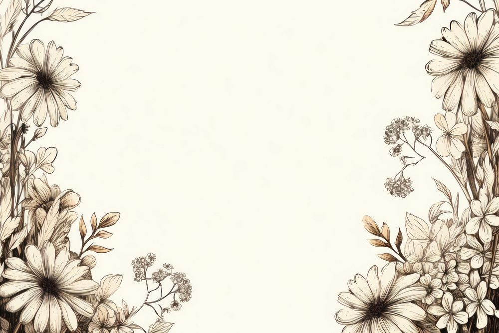 Daisy flower pattern sketch backgrounds. AI generated Image by rawpixel.