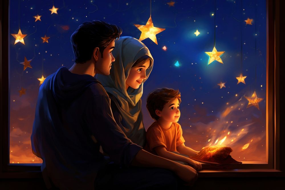 Ramadan festival looking family. AI generated Image by rawpixel.