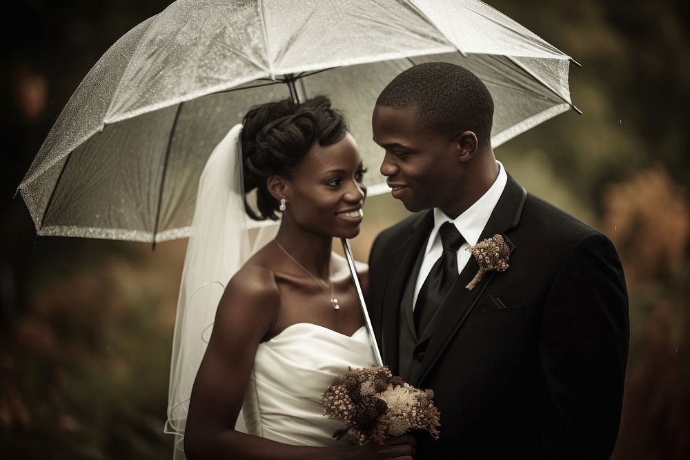 African wedding adult umbrella. AI generated Image by rawpixel.