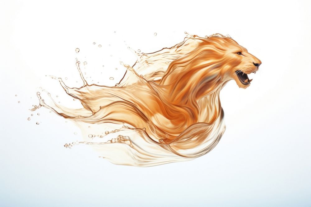 Lion flowing animal mammal. AI generated Image by rawpixel.