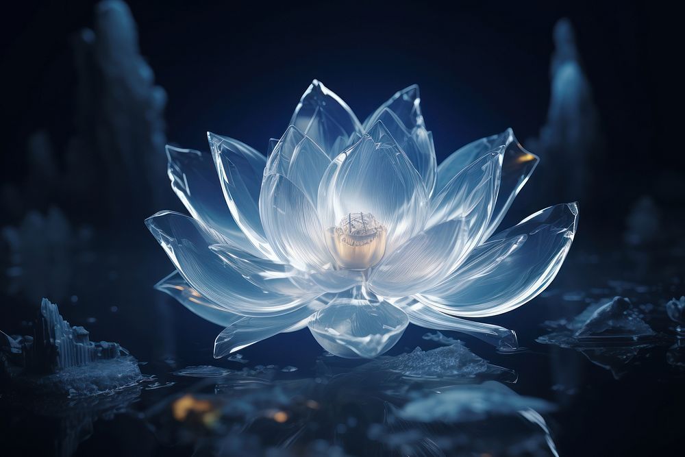 Lotus flower plant blue. AI generated Image by rawpixel.