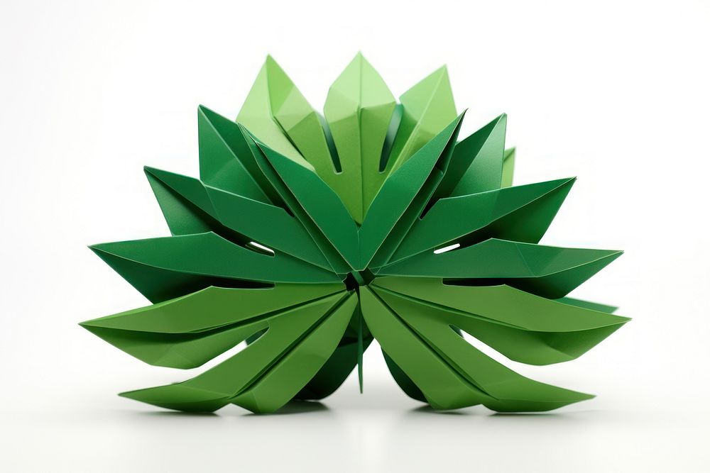 Palm leaves origami paper art. AI generated Image by rawpixel.