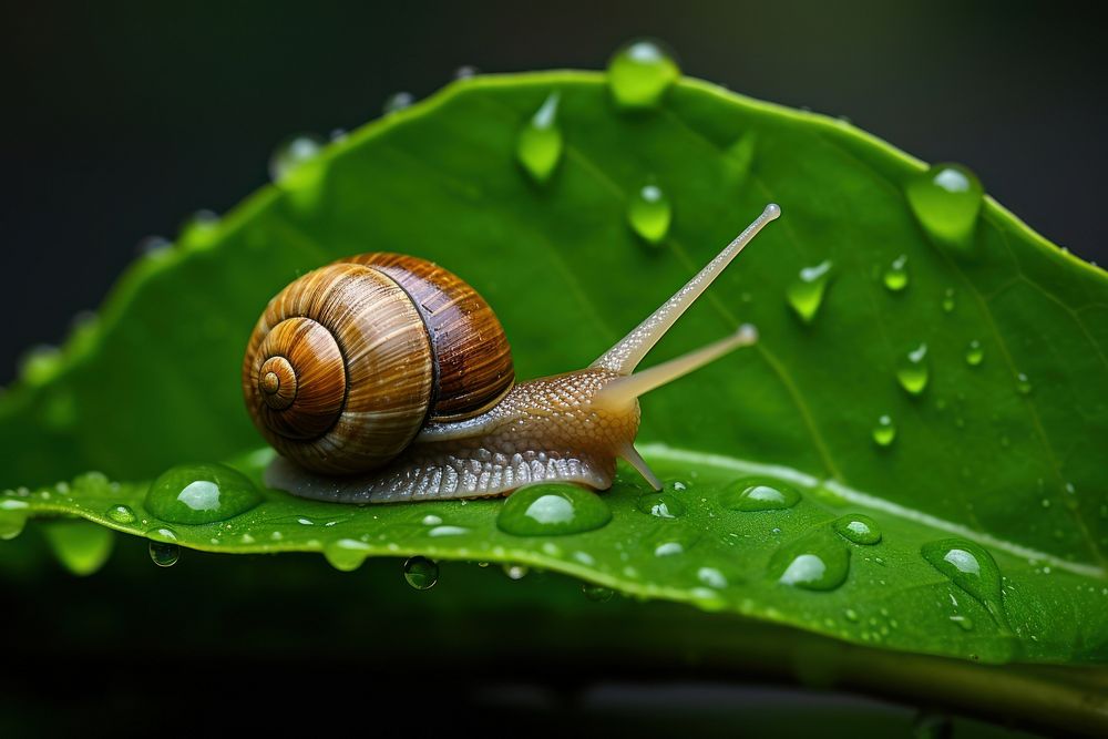Snail animal insect plant. AI generated Image by rawpixel.