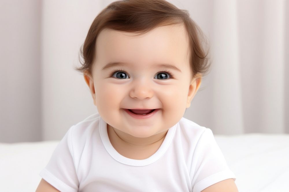 Smiling cute baby portrait smile photo. AI generated Image by rawpixel.