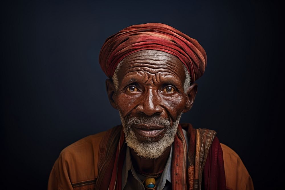 African old man portrait adult photo. AI generated Image by rawpixel.