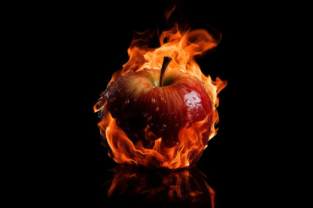 Apple apple fire burning. AI generated Image by rawpixel.