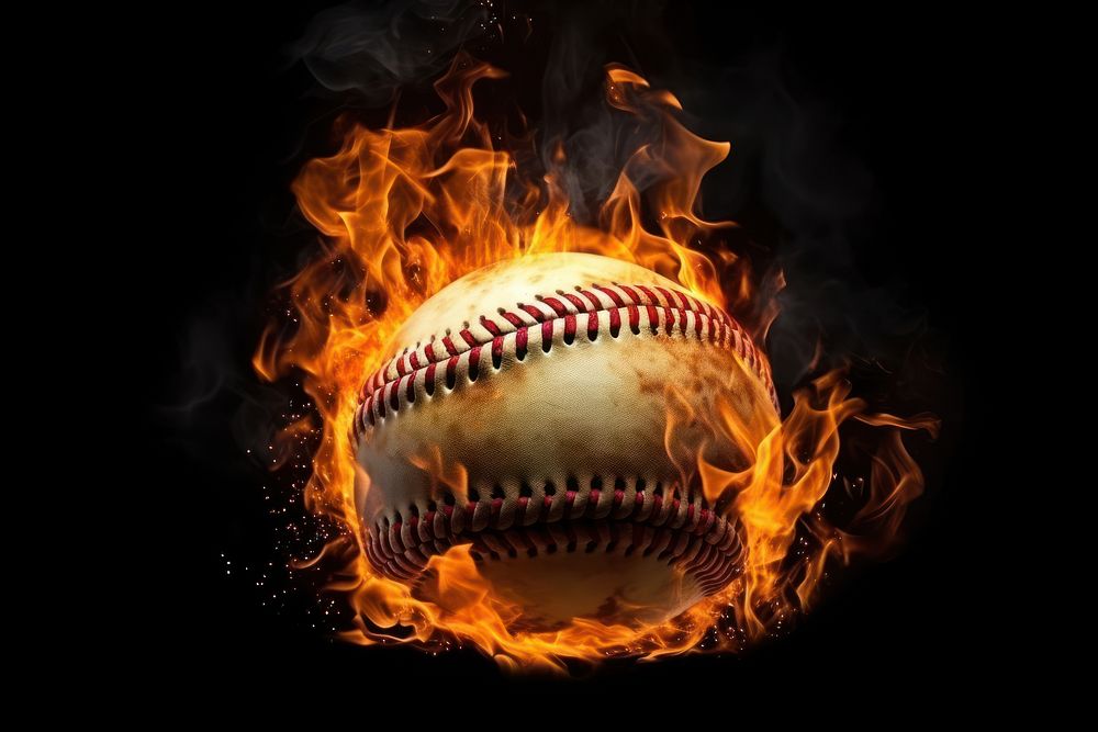 Baseball baseball fire softball. AI generated Image by rawpixel.