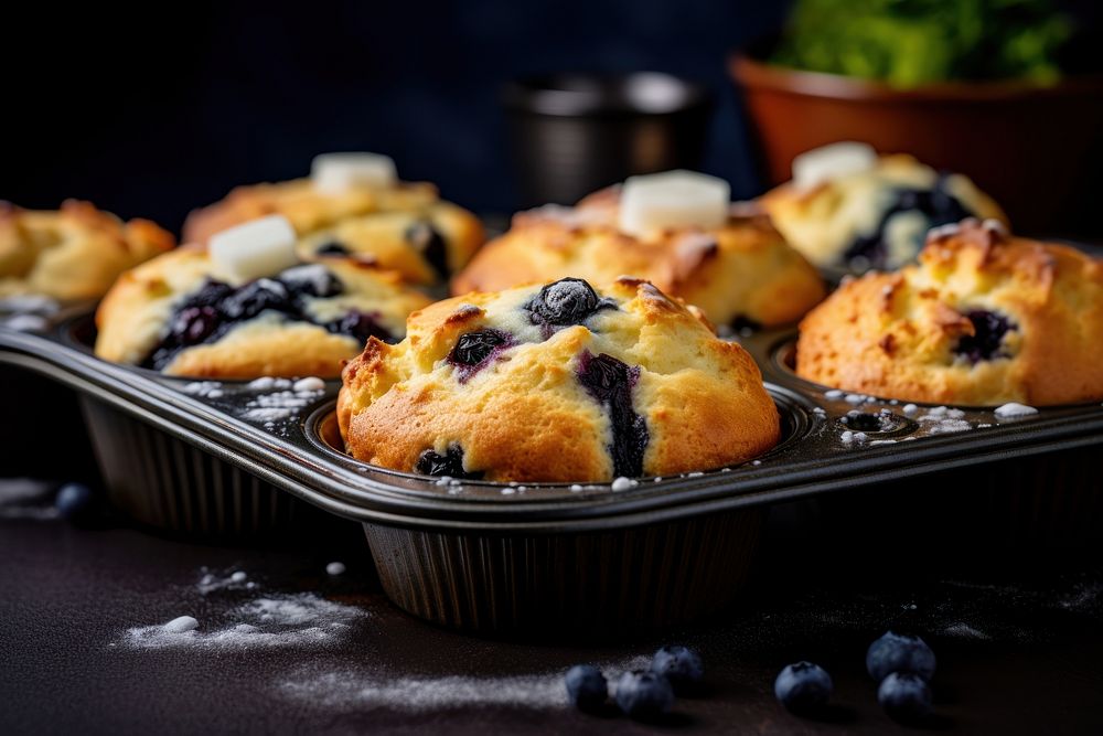 Blueberry muffins food dessert fruit. 