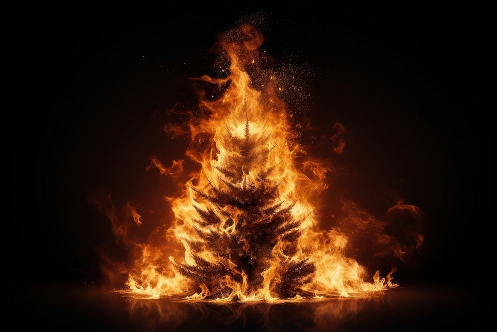 Christmas tree fire christmas bonfire. AI generated Image by rawpixel.