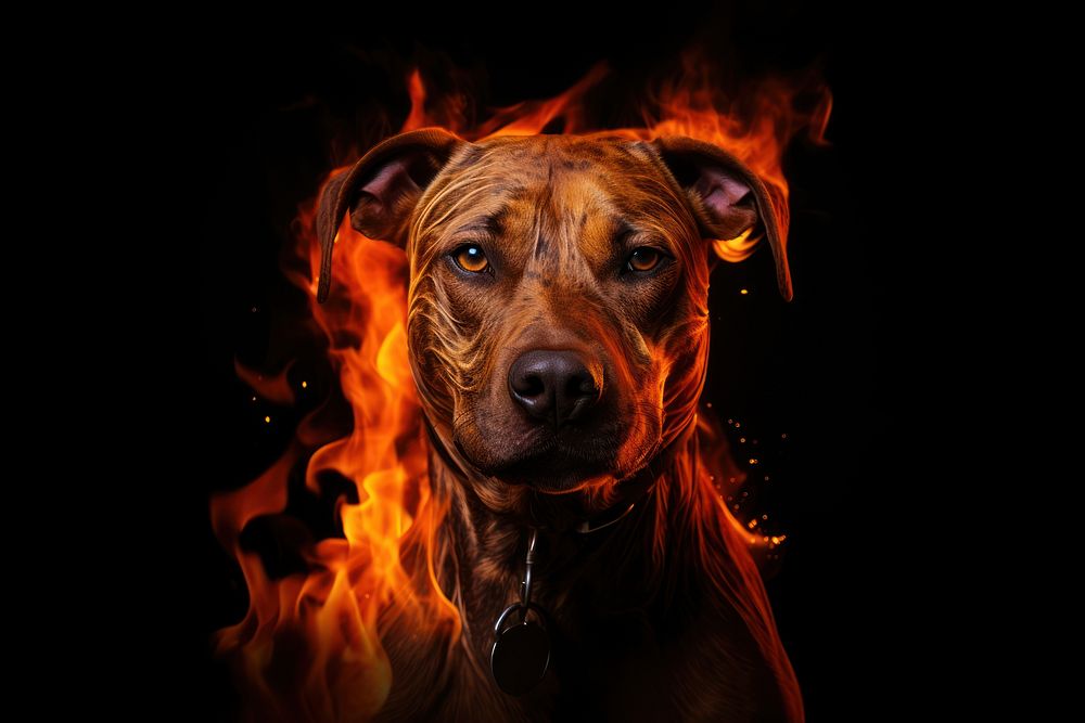 Dog fire dog burning. AI generated Image by rawpixel.