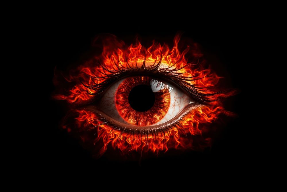 Eye fire burning black. AI generated Image by rawpixel.
