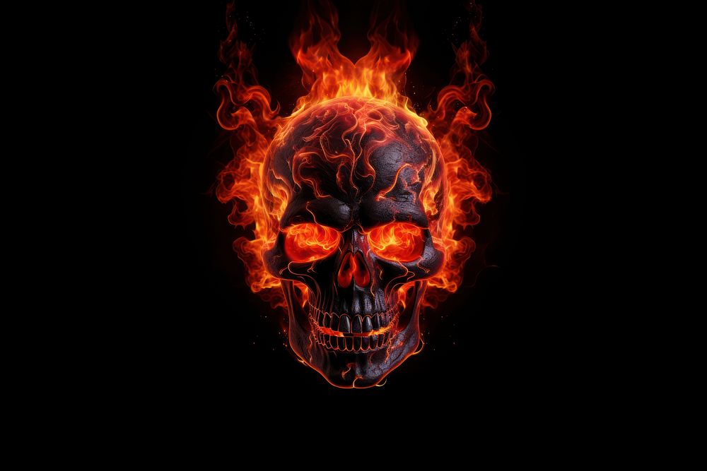 Skull fire burning flame. AI generated Image by rawpixel.