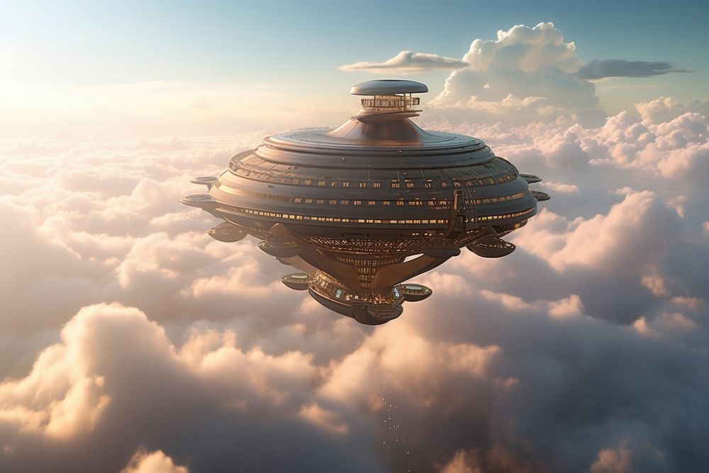 Civilization architecture aircraft building. AI generated Image by rawpixel.