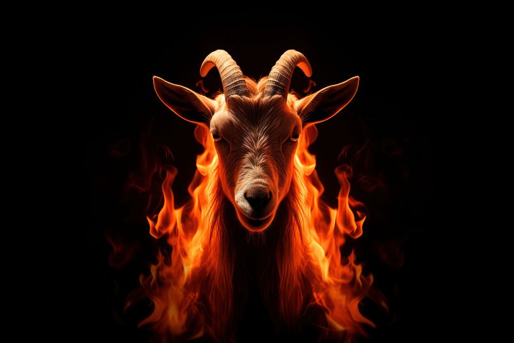 Goat fire livestock burning. AI generated Image by rawpixel.