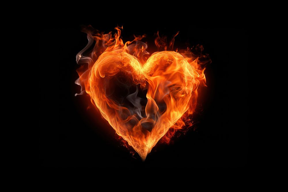 Heart heart fire burning. AI generated Image by rawpixel.