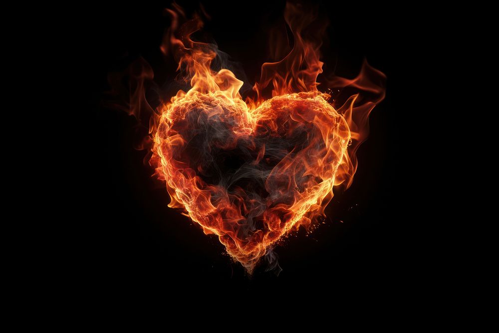 Heart heart fire backgrounds. AI generated Image by rawpixel.
