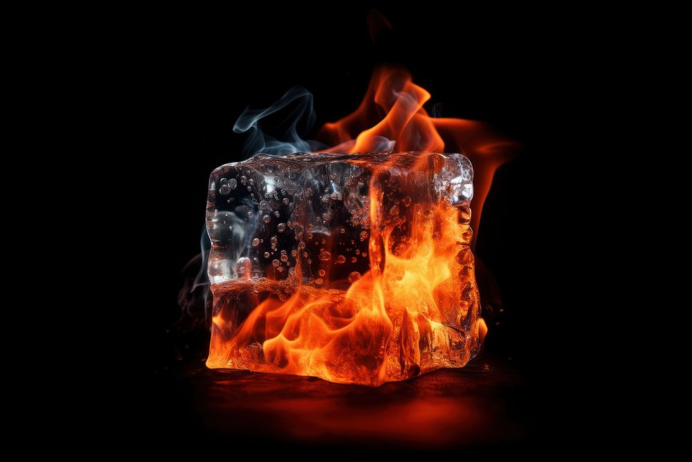 Ice fire bonfire burning. AI generated Image by rawpixel.
