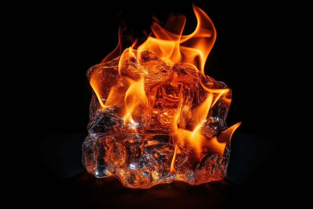 Ice fire bonfire burning. AI generated Image by rawpixel.