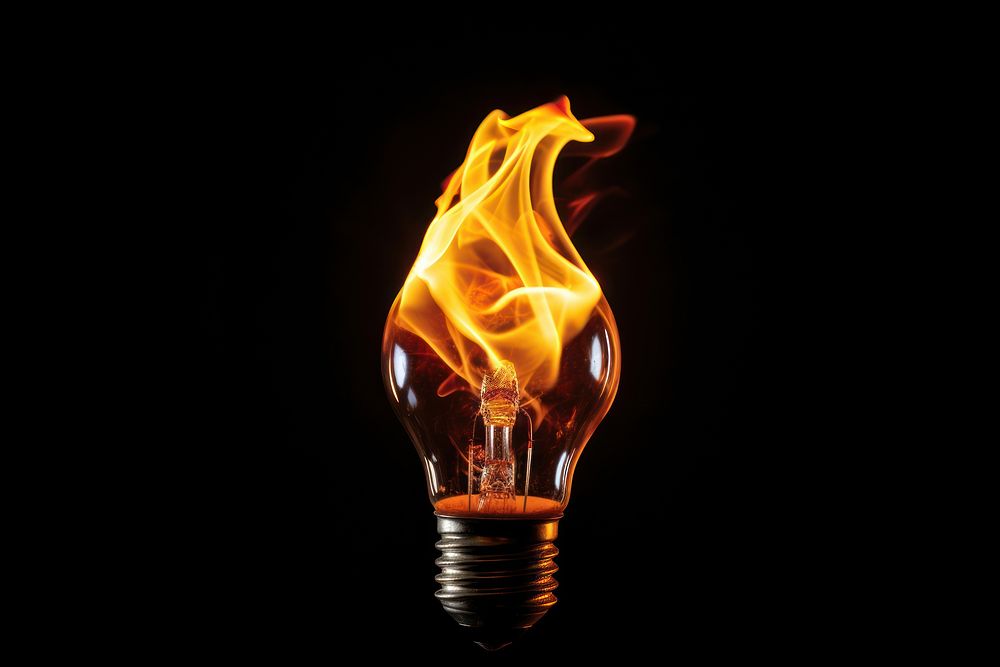 Light bulb lightbulb fire burning. | Premium Photo - rawpixel