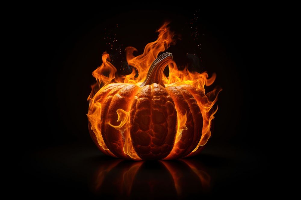 Pumpkin pumpkin fire burning. AI generated Image by rawpixel.