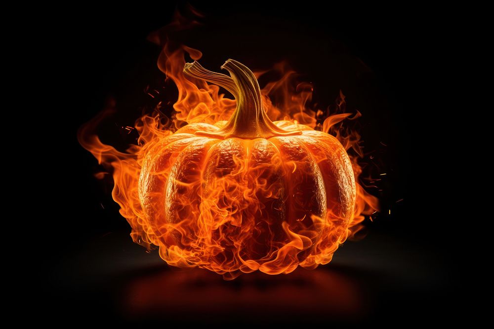 Pumpkin pumpkin fire burning. AI generated Image by rawpixel.