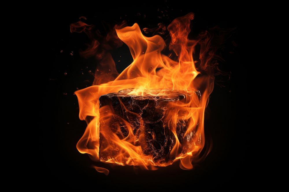 Square fire bonfire burning. AI generated Image by rawpixel.