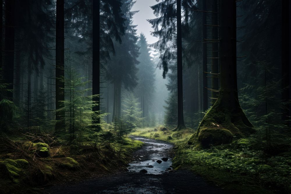 Germany forest landscape woodland. AI generated Image by rawpixel.