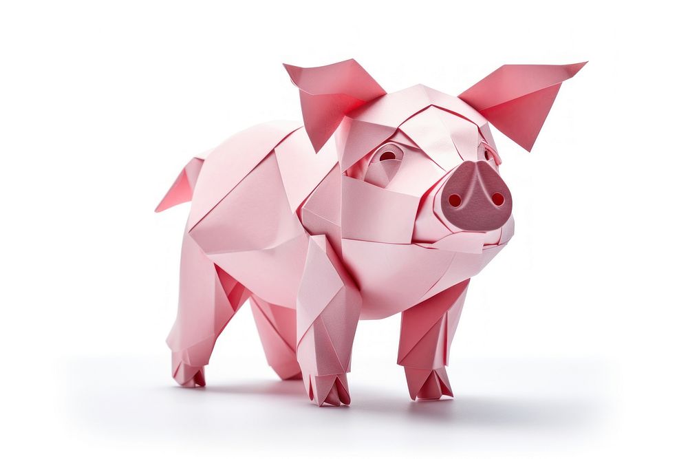 Pig origami paper mammal. AI generated Image by rawpixel.