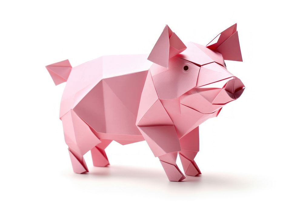 Pig origami pig mammal. AI generated Image by rawpixel.