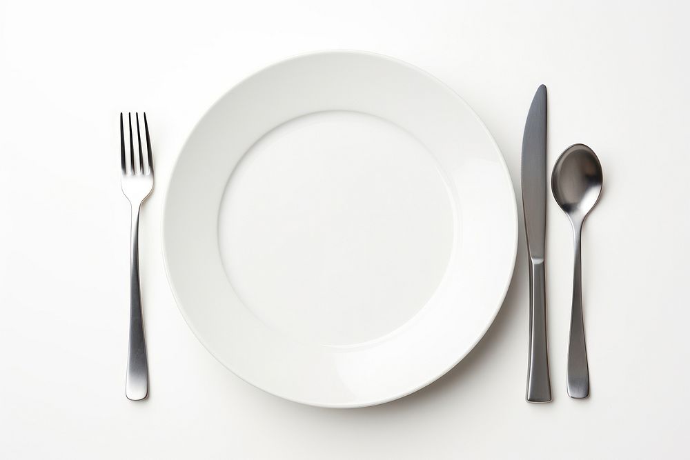 Plate and cutlery spoon white fork. AI generated Image by rawpixel.