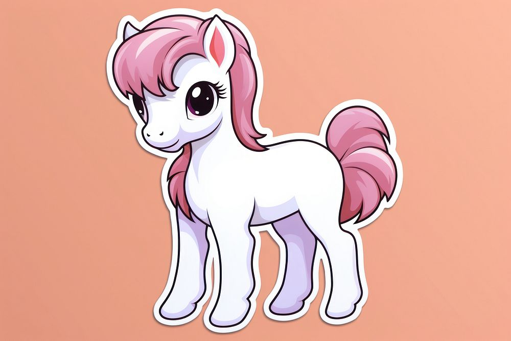 Pony cartoon mammal animal. AI generated Image by rawpixel.